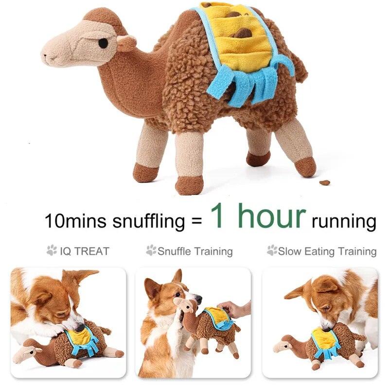 Camel Snuffle and Chewing Dog Toys Interactive IQ Treat Training Plush - The Pet Talk