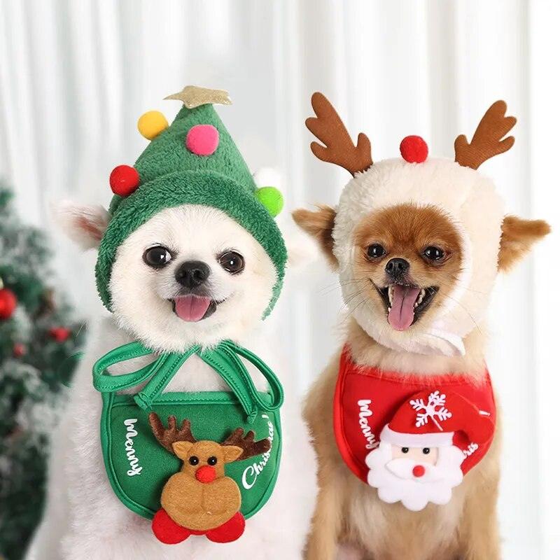 Christmas Cats Dogs Costumes Scarf Pet Accessories - The Pet Talk