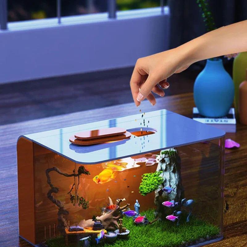 Desktop Aquariums Fish Tank Living Room Decoration - The Pet Talk