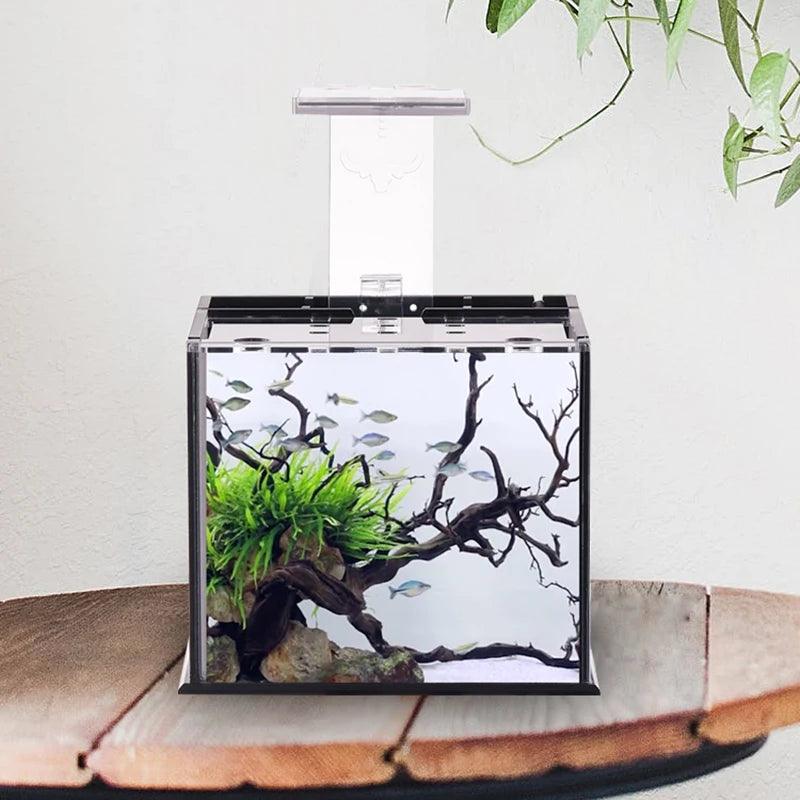 Fish Tank Modern Led Light Ecological Acrylic Aquarium Living Room Decoration - The Pet Talk