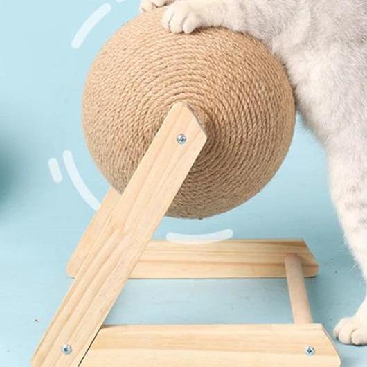 Cat Sisal Rope Ball Toy DIY Grinding Paws Body Scratcher Hair Grooming Ball Auto Roll - The Pet Talk