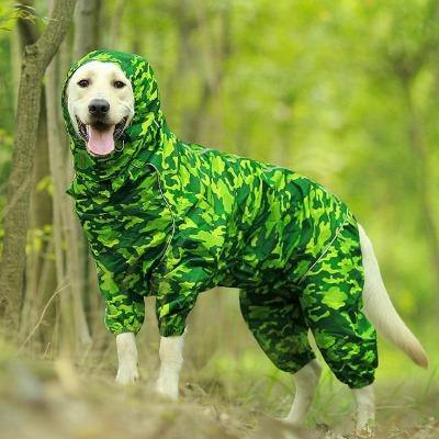 Dog Raincoat Reflective Raincoat Zipper High Neck Hooded Jumpsuit - The Pet Talk