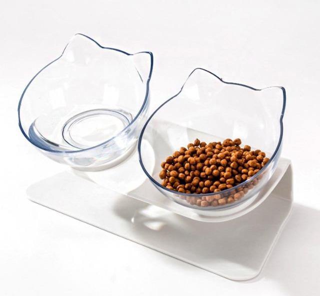 Double Bowls With Raised Stand Pet Food And Water Bowls - The Pet Talk