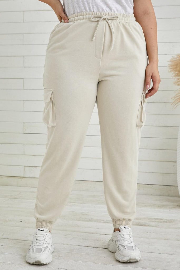 Plus Size Elastic Waist Joggers with Pockets - The Pet Talk