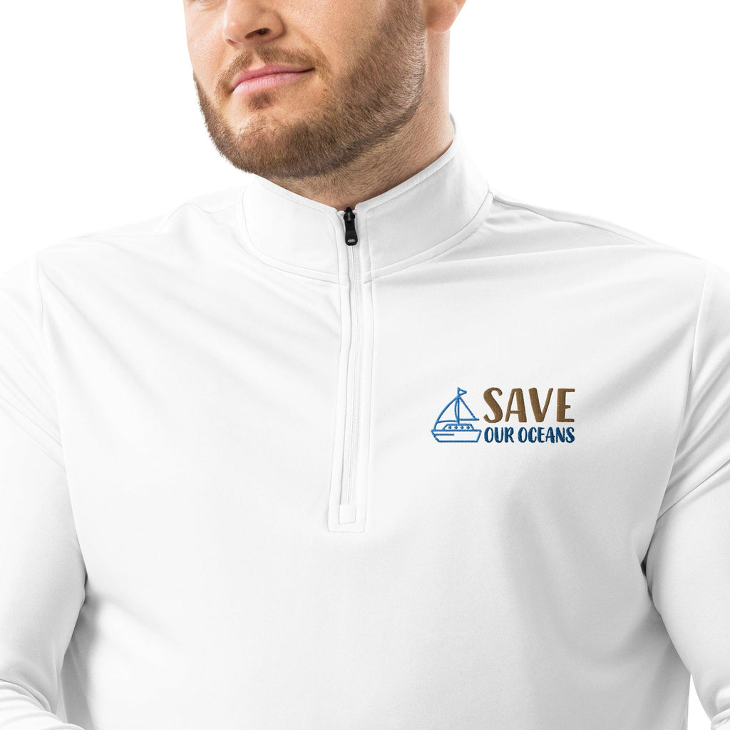 Save The Ocean | Adidas Men Quarter Zip Pullover - The Pet Talk