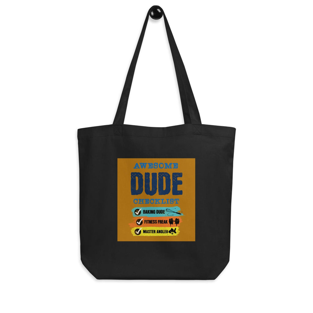 Awesome Dude Checklist | Black | Eco Tote Bag - The Pet Talk