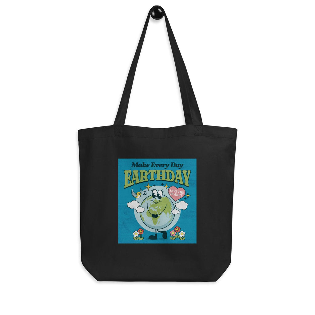 Make Every Day Earthday | Black | Eco Tote Bag - The Pet Talk