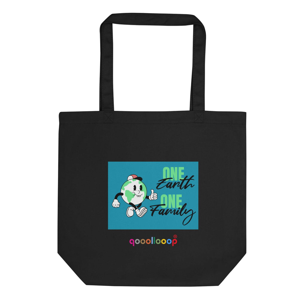 One Earth One Family | Black | Eco Tote Bag - The Pet Talk