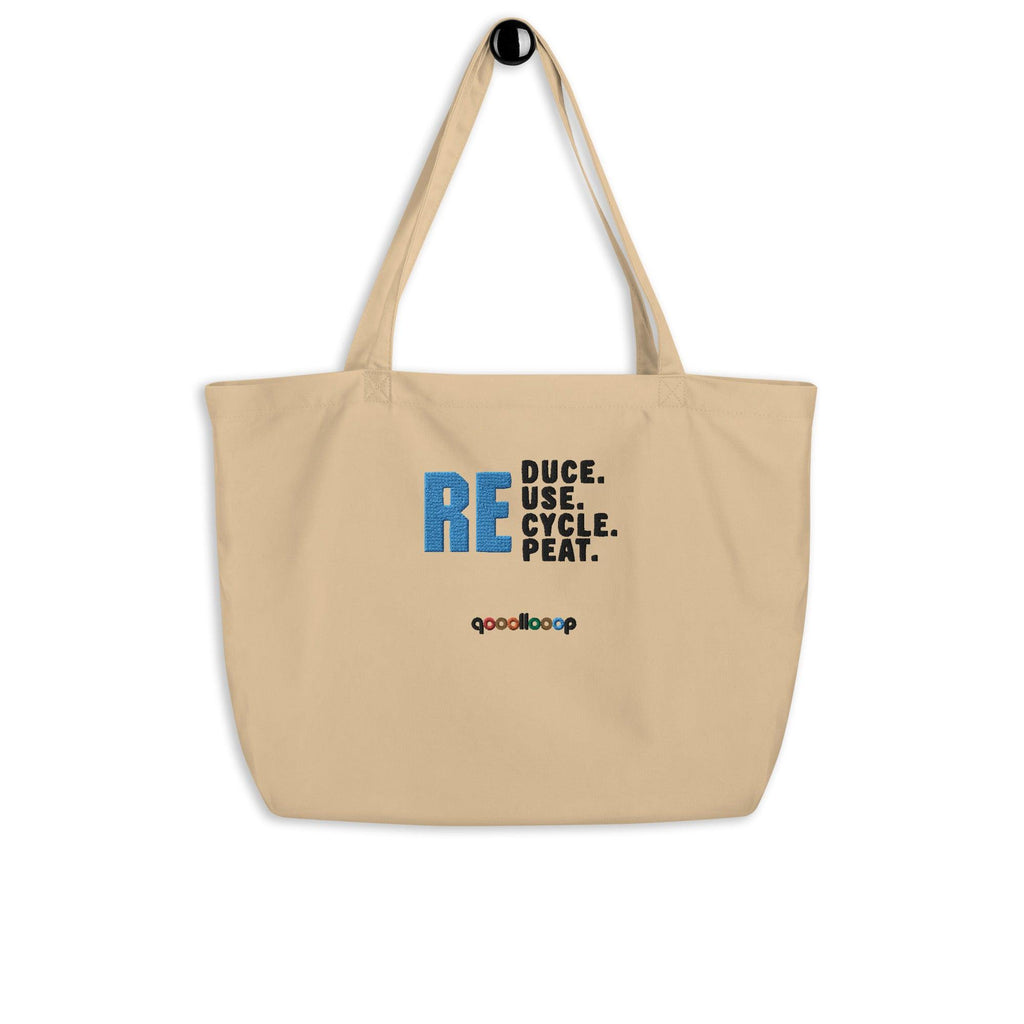 Recycle Reuse | Oyster | Large organic tote bag - The Pet Talk