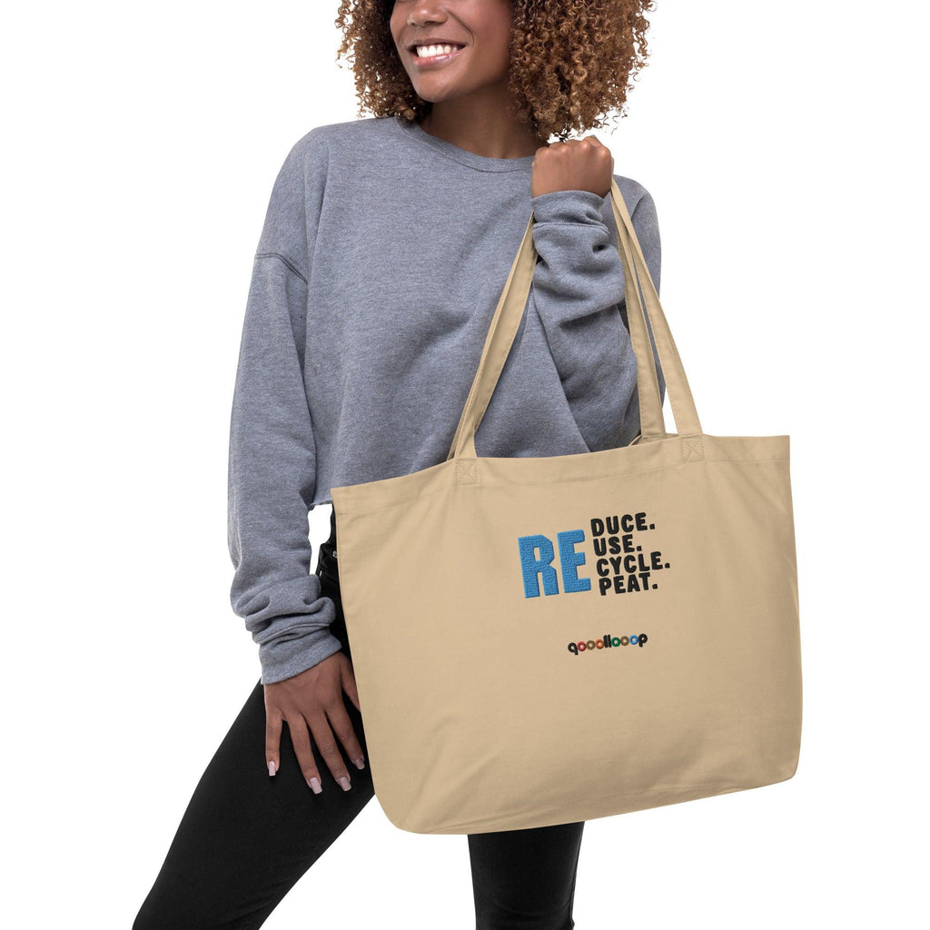 Recycle Reuse | Oyster | Large organic tote bag - The Pet Talk