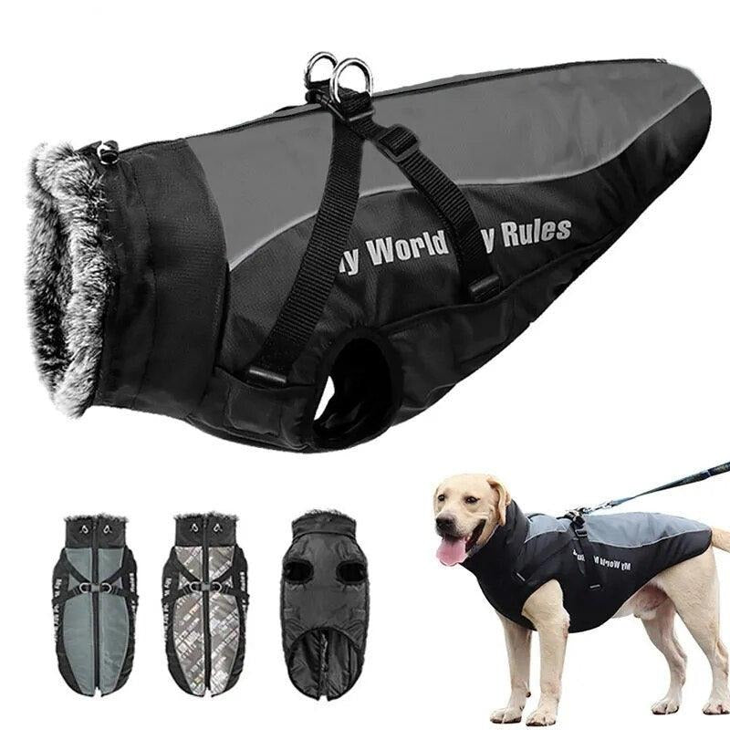 Reflective Clothes for Large Dogs Vest Jacket Winter Warm Dog Coat - The Pet Talk