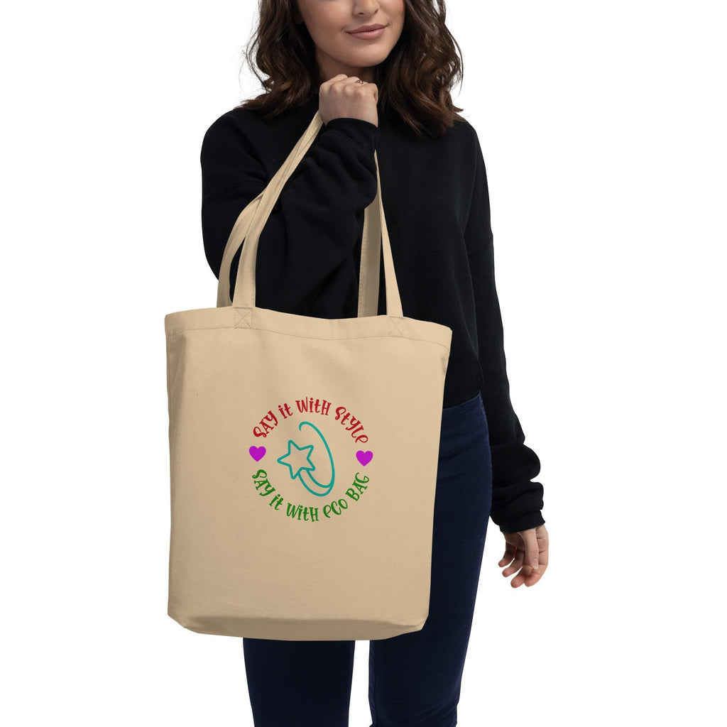 Say it with style, say it with eco bag | Black and Oyster | Eco Tote Bag - The Pet Talk