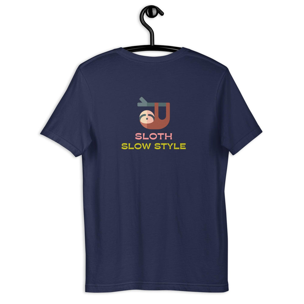 Sloth Slow Style | Back & Dark Base | Unisex T-shirt - The Pet Talk