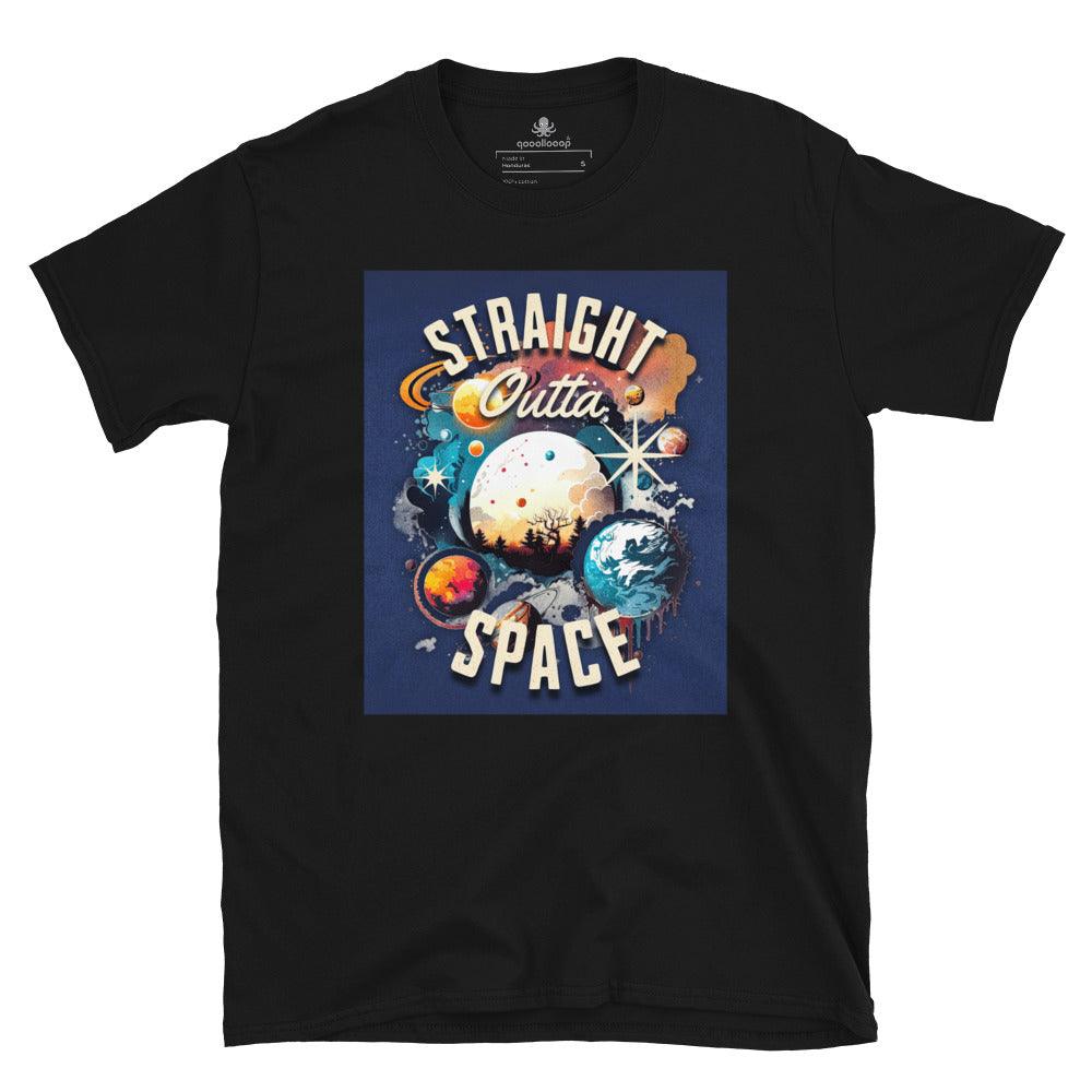 Straight Outta Space | Short-Sleeve Unisex Soft Style T-Shirt - The Pet Talk