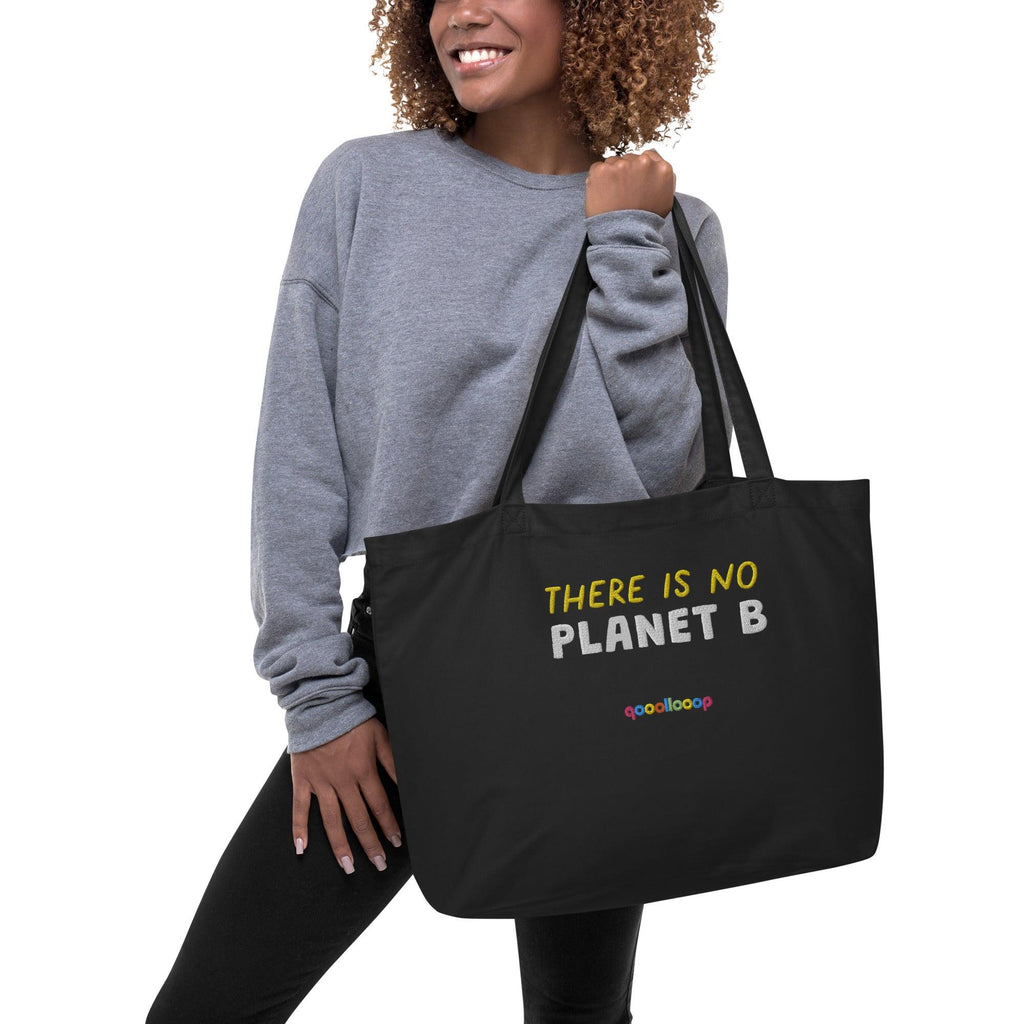 There is no Planet B | Black | Large organic tote bag - The Pet Talk