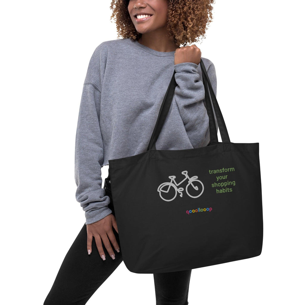 Transform your shopping habits | Black | Large organic tote bag - The Pet Talk