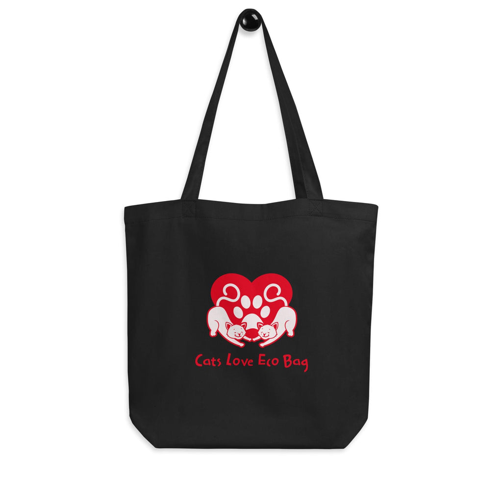 Twin Cats Love Eco Bag | Black and Oyster | Eco Tote Bag - The Pet Talk