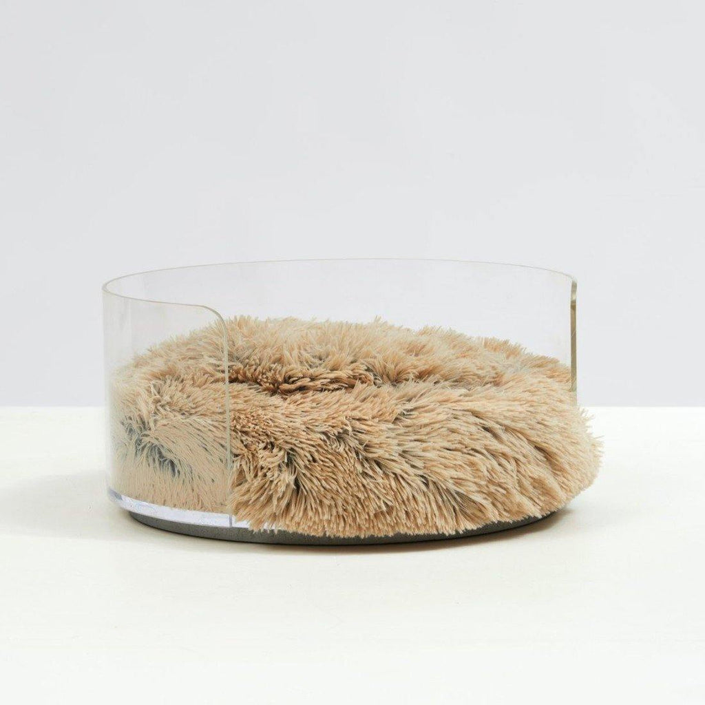 Bed | Clear Round Cat Dog Bed Match With Donut Cushion - The Pet Talk