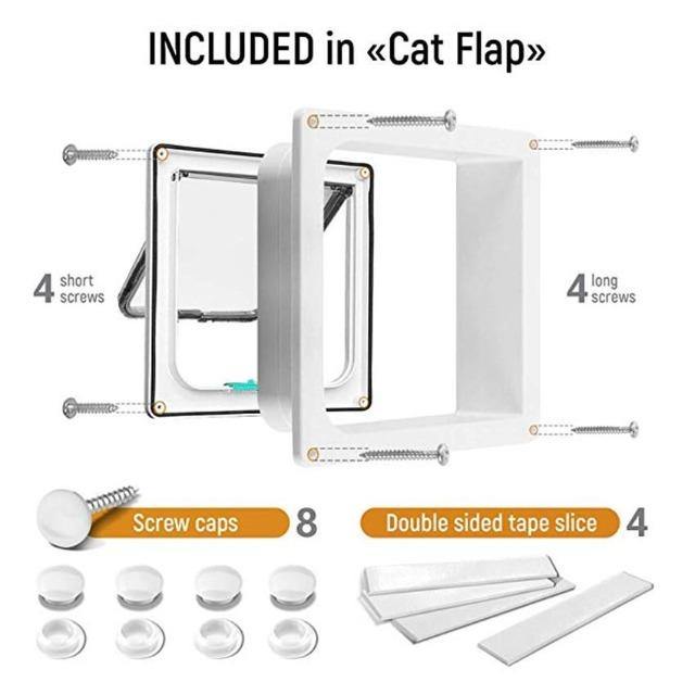 Cat Flap Door with 4 Way Lock Security At Door Edge - The Pet Talk