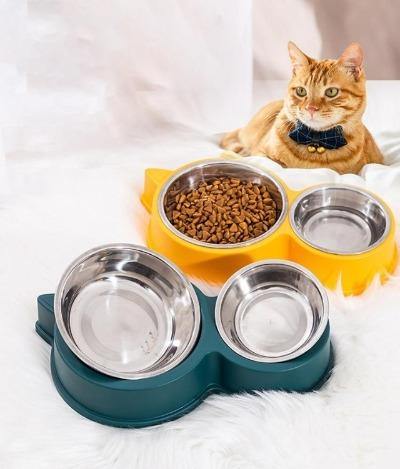 Double Pet Food and Drink Feeding Bowls - The Pet Talk