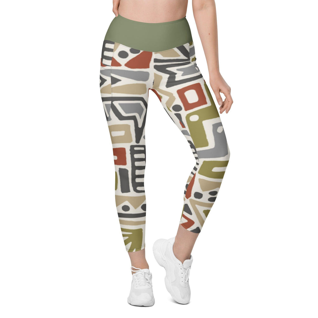 Geometry Green | Leggings with pockets - The Pet Talk