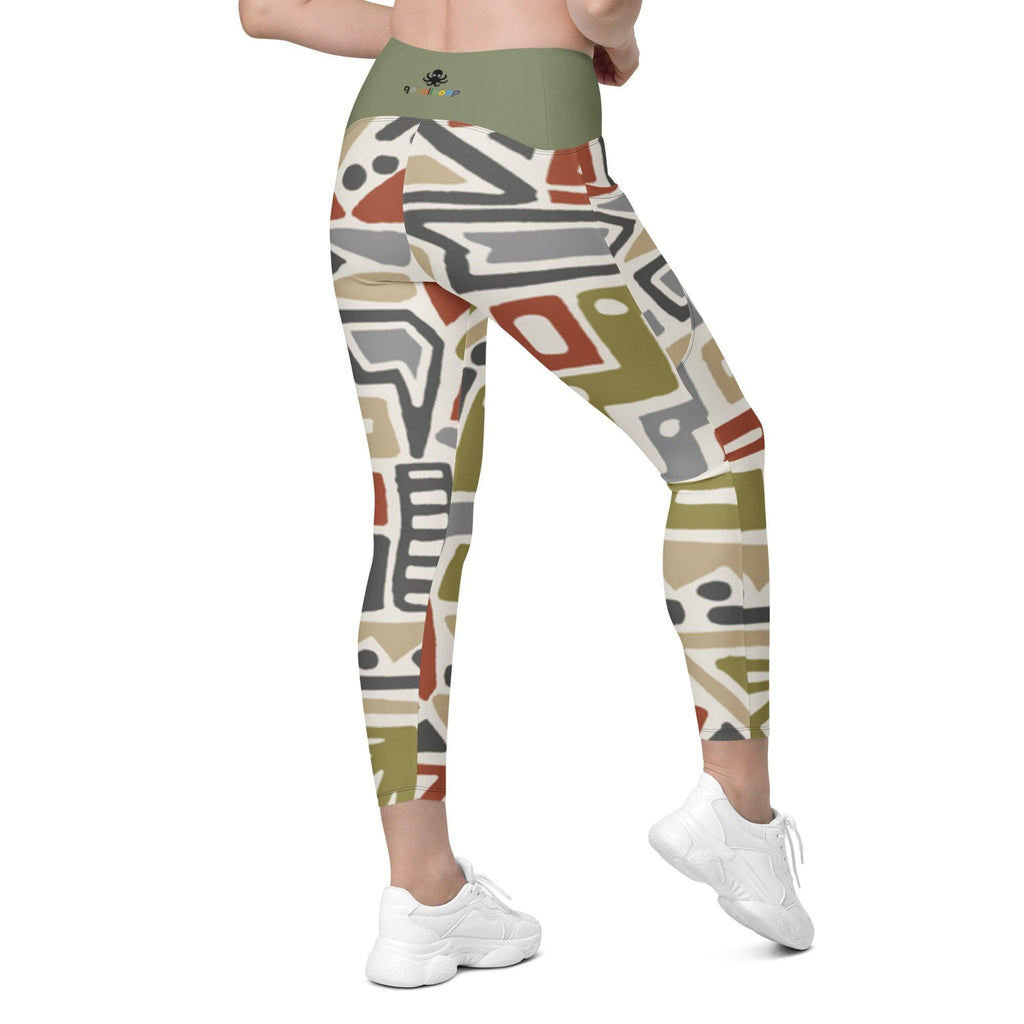 Geometry Green | Leggings with pockets - The Pet Talk