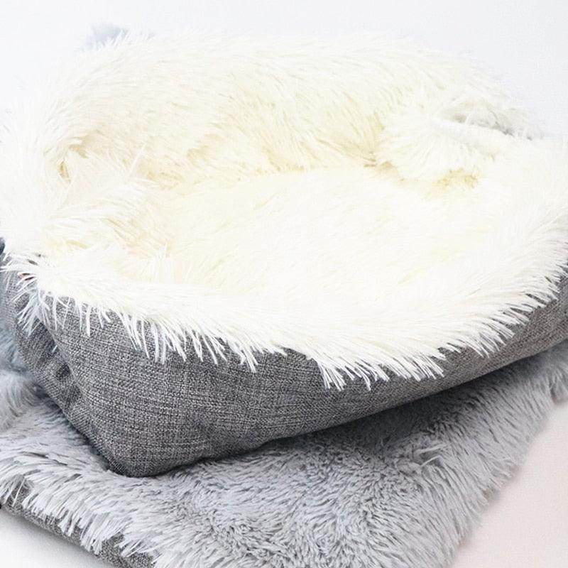 Long Plush Cat Bed Warm Kitten Lounger Cushion Mat - The Pet Talk