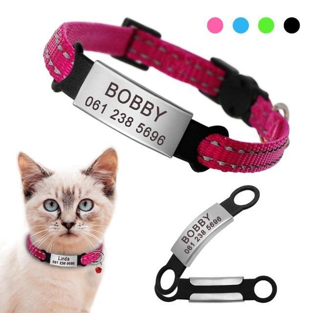 Nylon Cat Collar Personalized Pet Name ID Tag - The Pet Talk