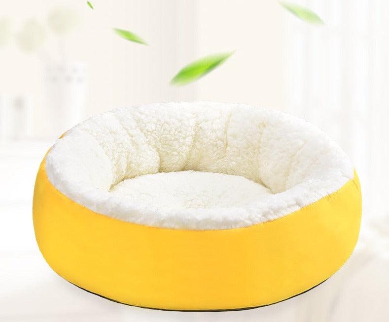 Pet Cat Dog Bed Wool Round Bed Kennel Winter Warm Bed - The Pet Talk