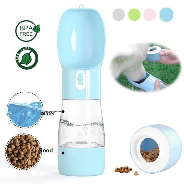 Pet Dog Water Bottle & Treat Portable Outdoor - The Pet Talk